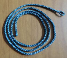 A - EIGHT STRAND SQUARE BRAIDED DACRON LOOP LEASHES IN THREE SIZES AND TWO COLORS