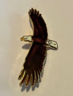 Enameled Raptor Pins, Bald Eagle