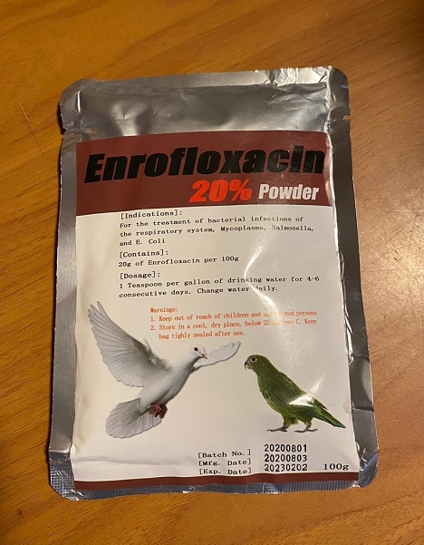 Enrofloxacin Powder 20% (100 gr) For the treatment of bacterial infections of the respiratory system, Mycoplasma, Salmonella, and E-Coli