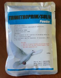 Trimethoprim/Sulfa powder. (100 grams) For treatment of Paratyphoid, E-Coli, Coccidiosis.